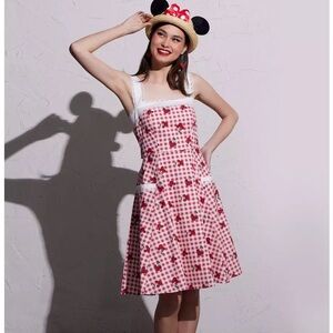 Her Universe Disney Mickey Mouse Cherry Gingham Retro Dress NWT